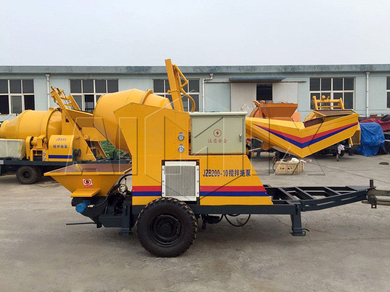 mobile concrete mixer with pump